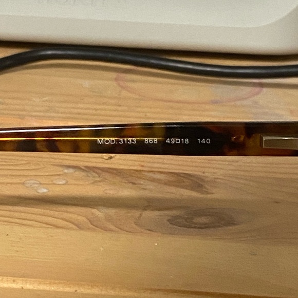 VERSACE - red and tortoise shell eyeglasses - Picture 7 of 7